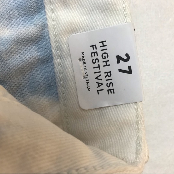 NWT Pacsun Womens Cut Off Denim Shorts Size 27 Tie Dye High Raise Festival - Picture 8 of 16